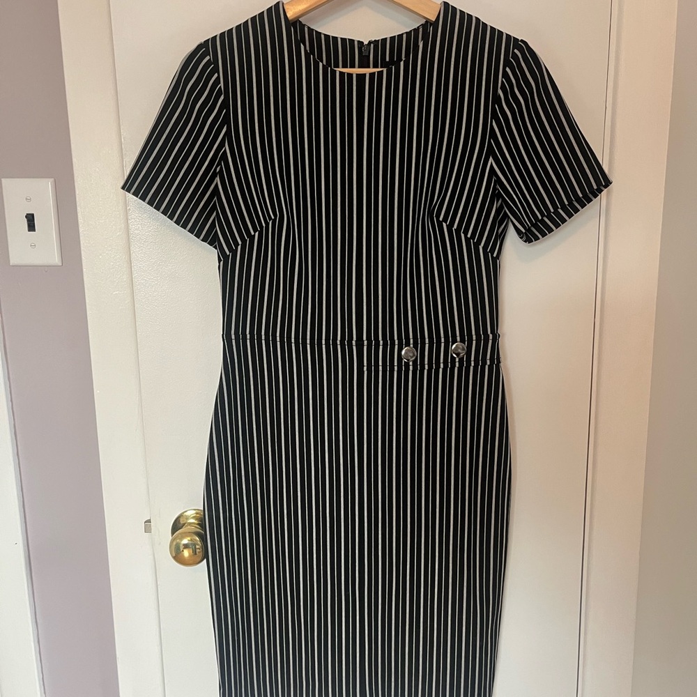 Banana Republic Black and White Striped Dress